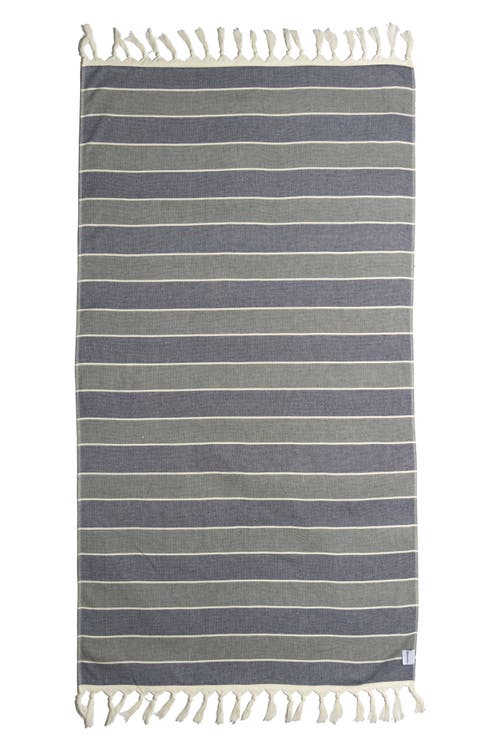 Infusezen Multi Stripe Terry Cloth Lined Turkish Towel