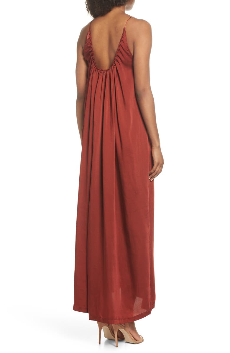 Knot Sisters Yvonne Maxi Dress, Alternate, color, Cinnamon