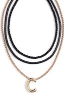 Open Edit Set of 3 Interchangeable Initial Pendant Necklaces