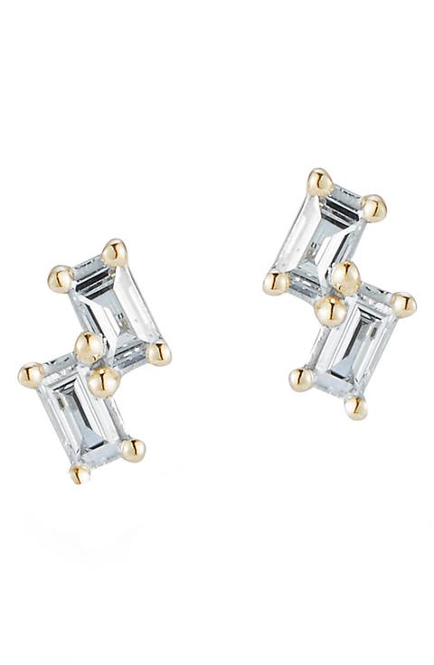 Baguette Diamond Stud Earrings