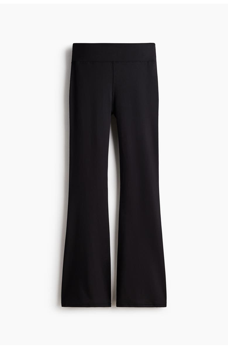H&M Flared Brushed Jersey Trousers, Main, color, Black