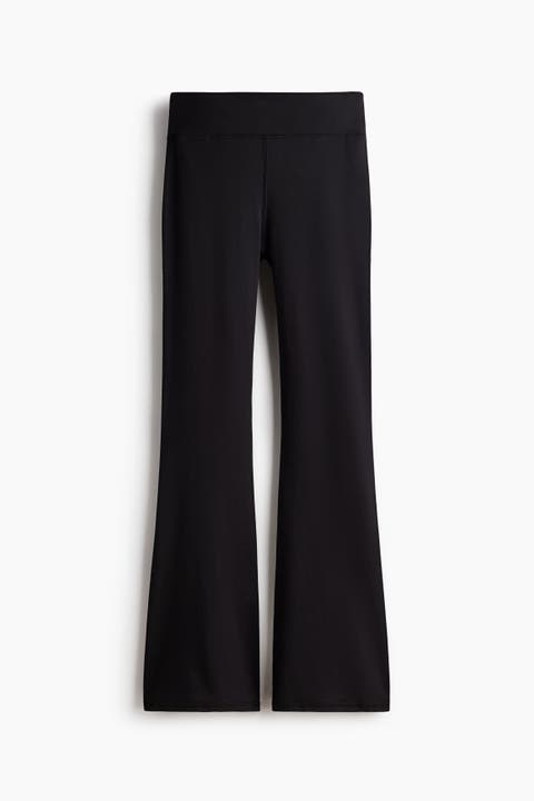 Flared Brushed Jersey Trousers