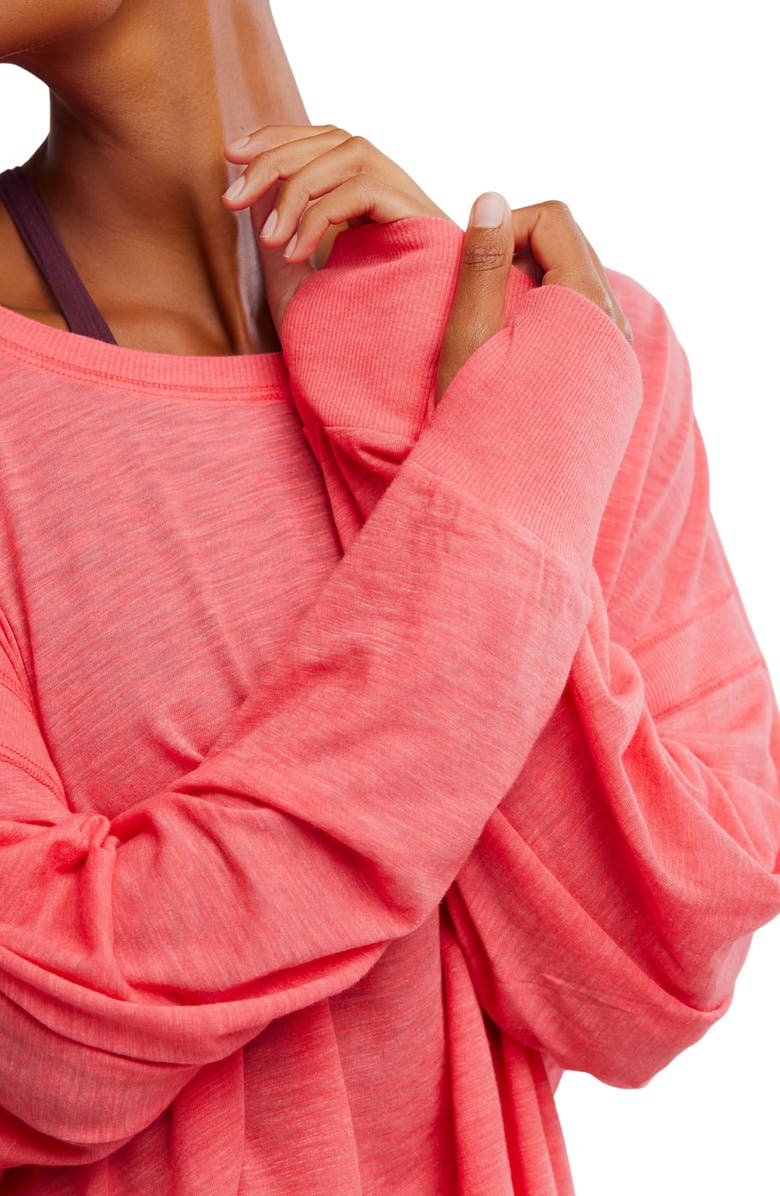 FP Movement by Free People FP Movement My Time Layer Open Back Crop Top, Alternate, color, Tulip Pink