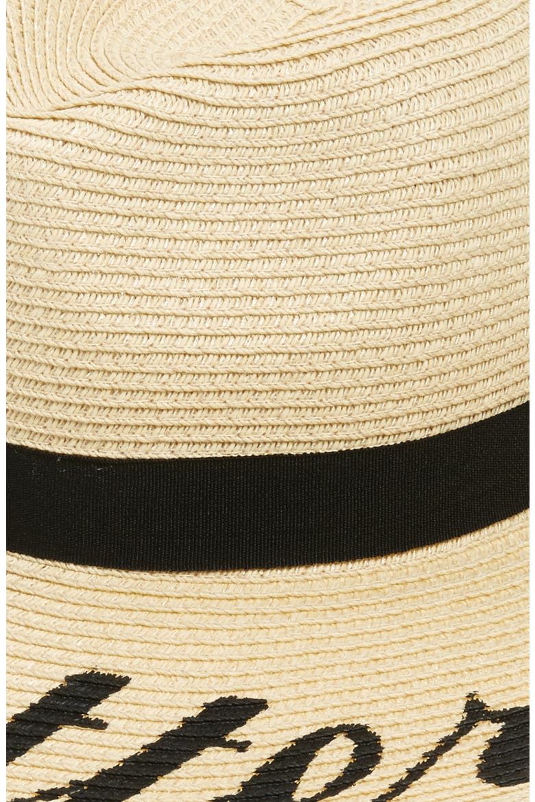 Wordplay Floppy Straw Hat, Alternate, color, JETSETTER