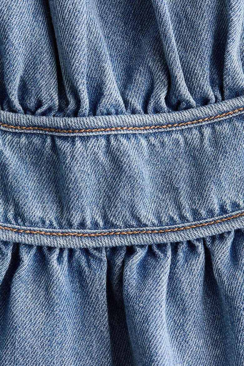 Denim Top With Tie Shoulder Straps, Alternate, color, Light denim blue