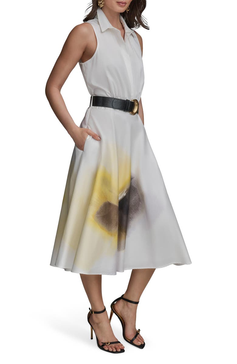 Donna Karan New York Print Belted Maxi Shirtdress, Alternate, color,