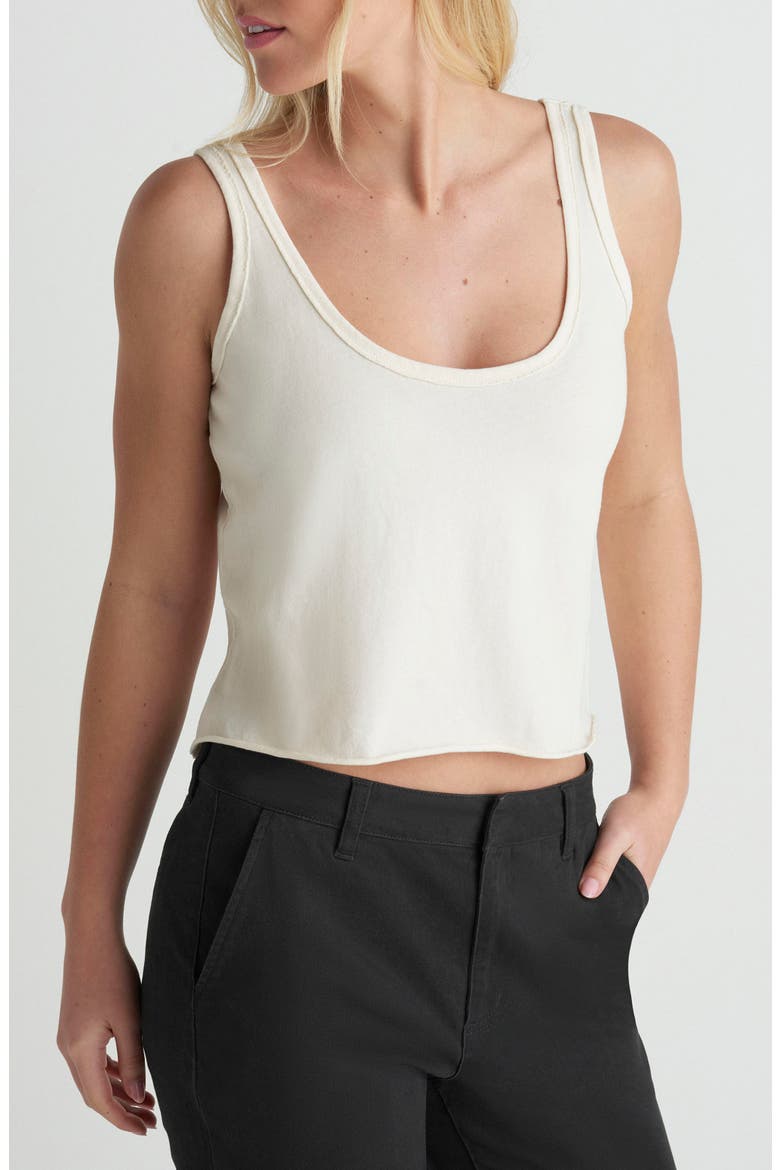 California Crop Cotton Jersey Tank, Alternate, color, OFF WHITE
