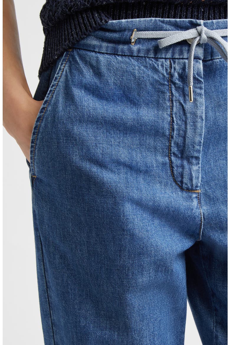 Drawstring Waist Ankle Jeans, Alternate, color, 130 SKY BLUE
