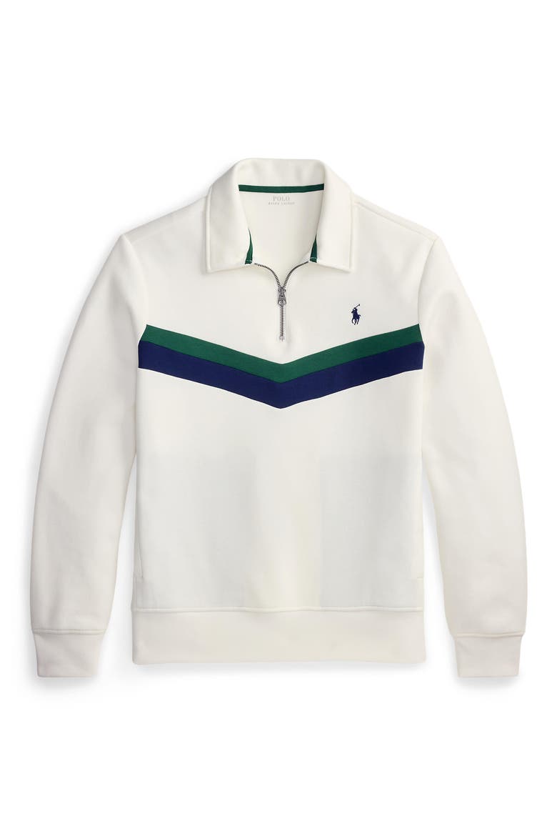 Double Knit Quarter Zip Sweatshirt, Alternate, color, WHITE