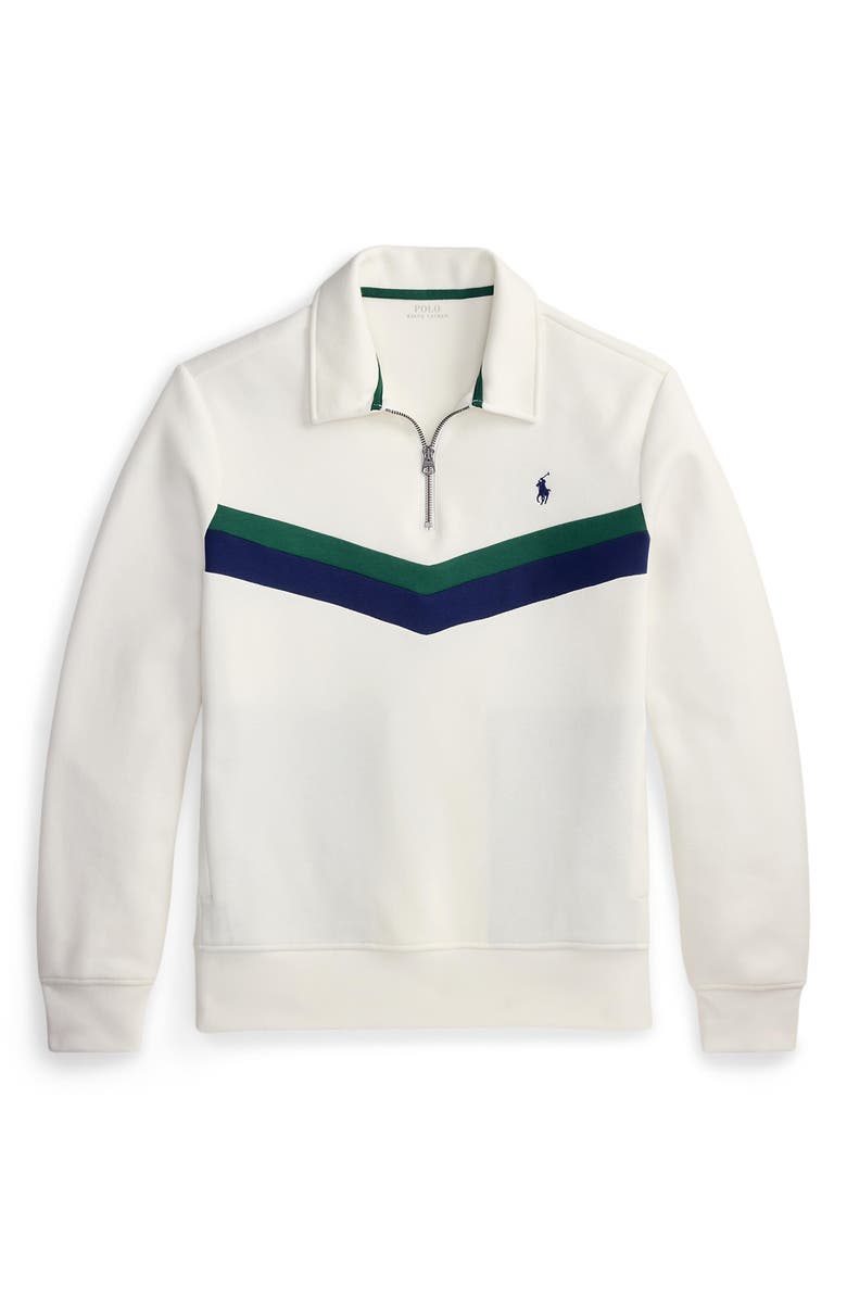 Polo Ralph Lauren Double Knit Quarter Zip Sweatshirt, Alternate, color, White