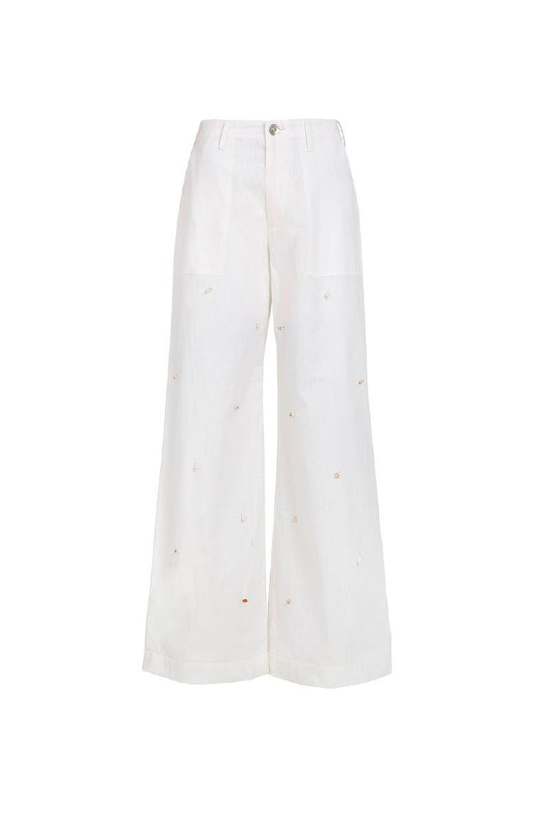 KIBYS Shell Tides Becca Wide Leg Pants, Alternate, color, Off White