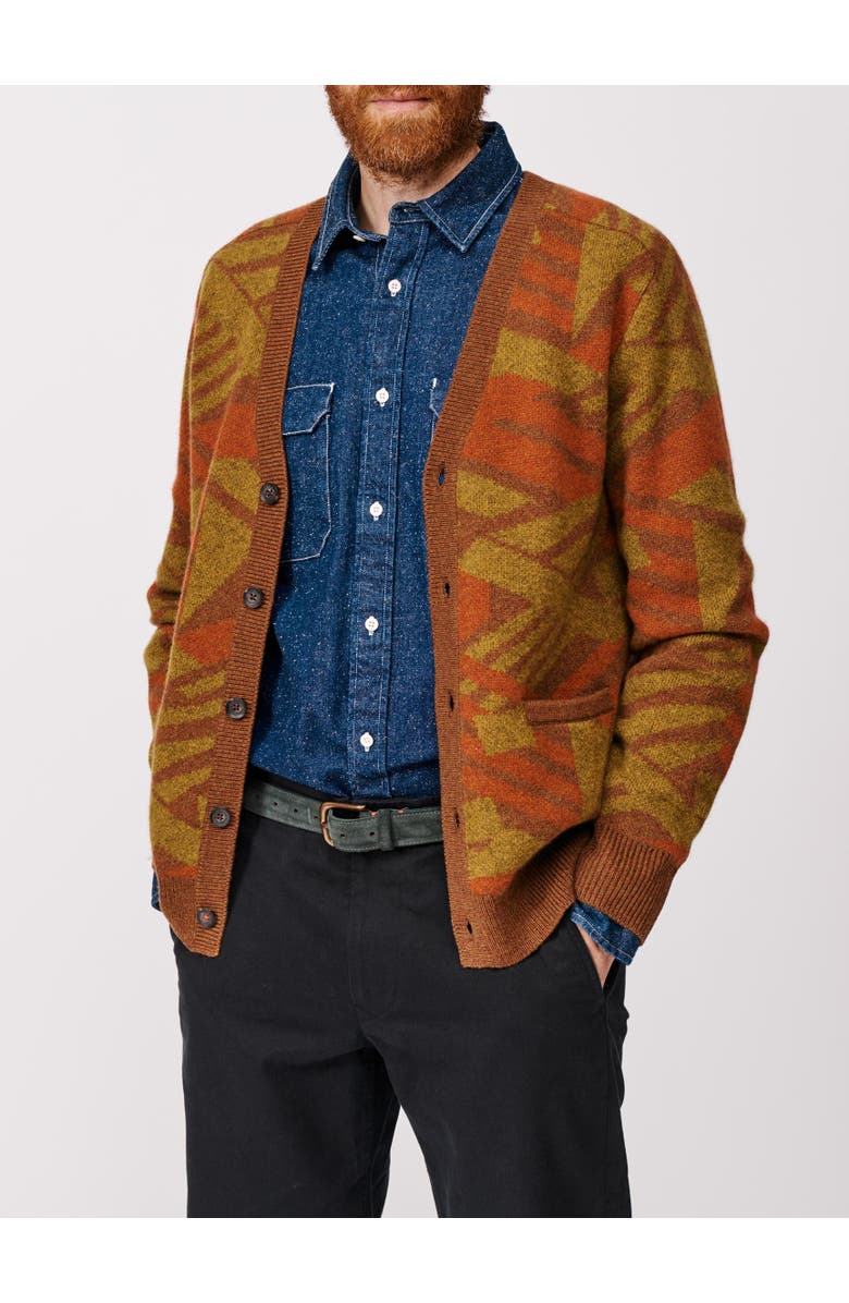 Aubin Blake Wool Cardigan, Alternate, color, Rust Mix