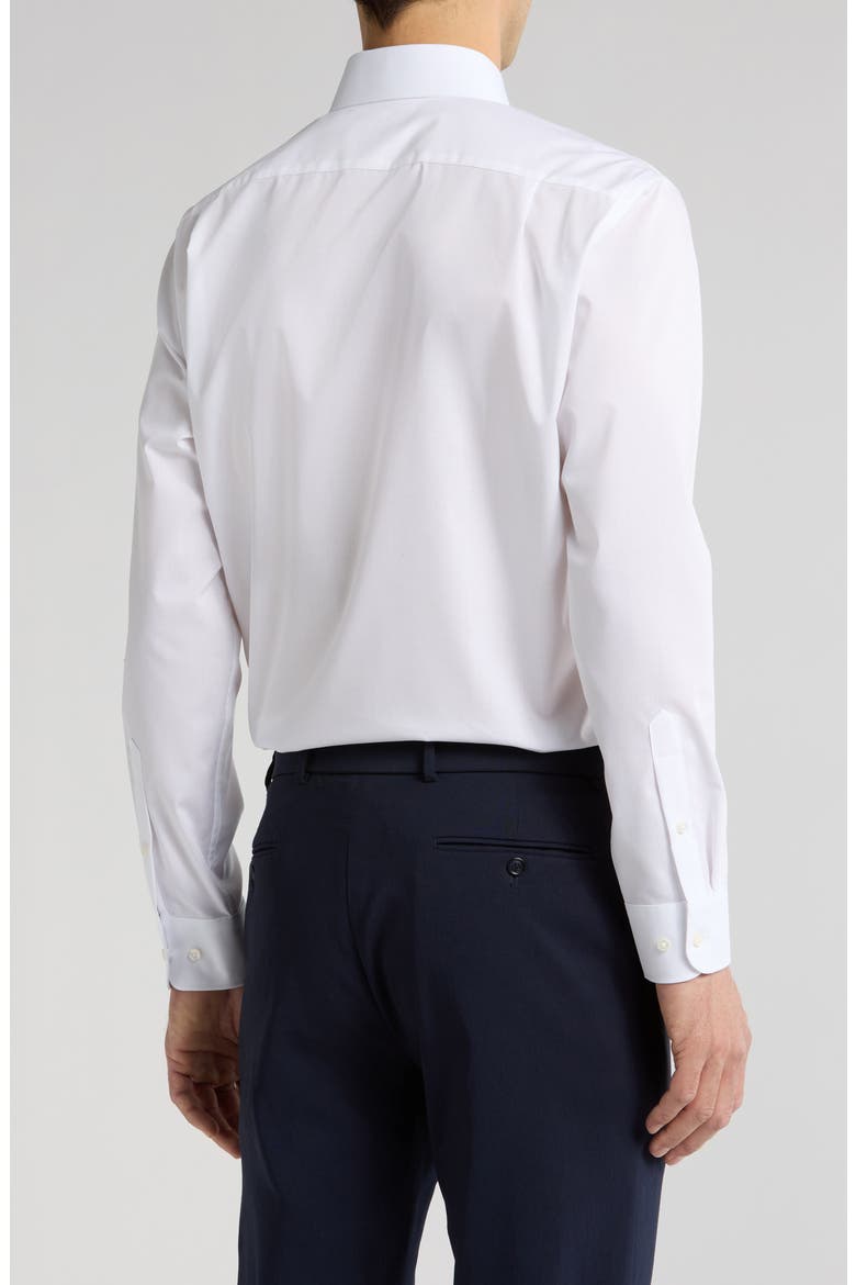 Trim Fit Solid Cotton Blend Dress Shirt, Alternate, color, WHITE
