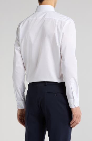 Solid Cotton Blend Dress Shirt