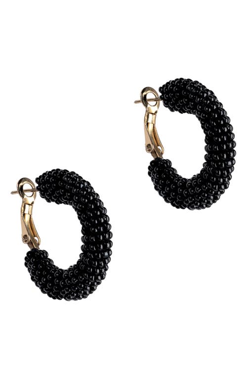 Deepa Gurnani Archie Hoop Earrings in Black 