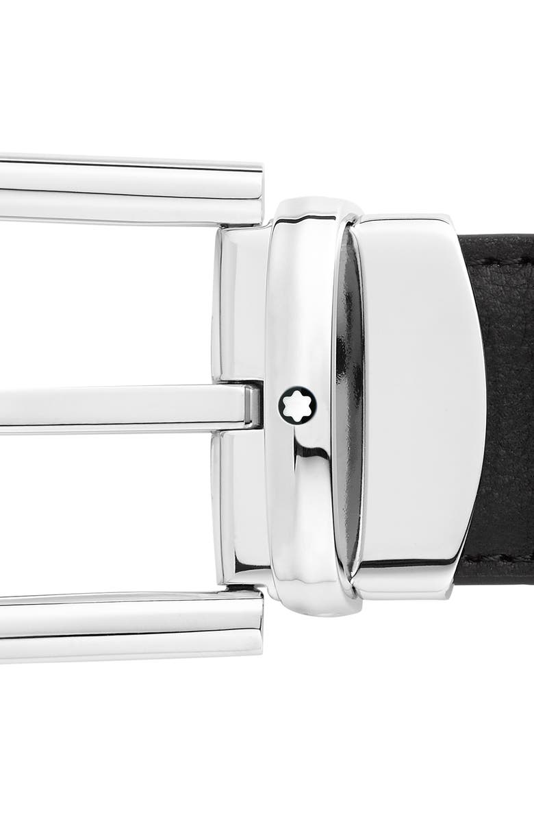 Montblanc Reversible Horseshoe Buckle Leather Belt, Alternate, color, Black And Blue