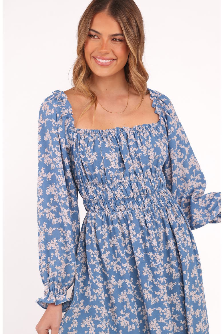 Aine Floral Long Sleeve Smocked Maxi Dress, Alternate, color, BLUE FLORAL
