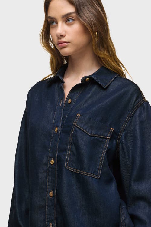 Hudson Jeans Oversized Button Down Shirt In Blue