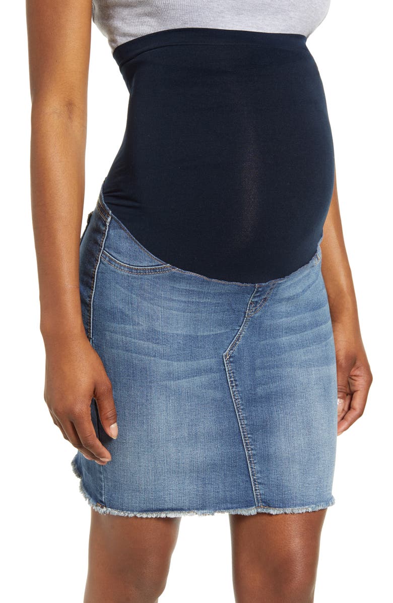 1822 Denim Maternity Denim Miniskirt, Alternate, color,