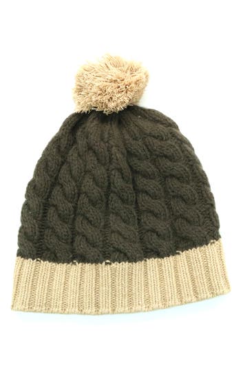 Portolano Wool Blend Pompom Beanie In Green