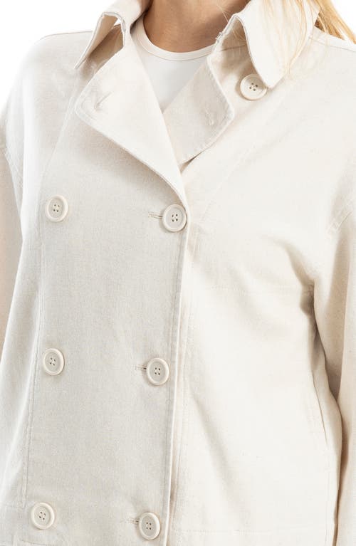 Max Studio Double Breasted Twill Jacket In Natural