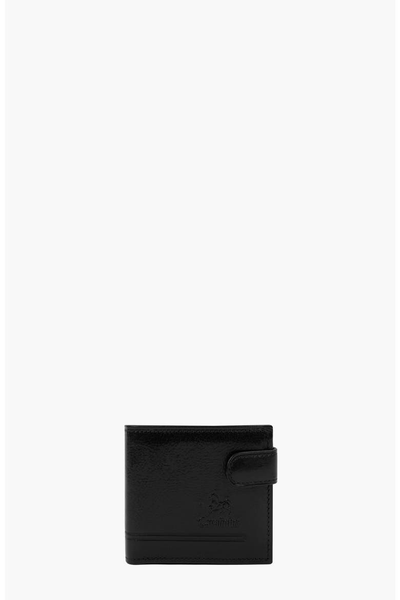 Gentleman Trifold Leather Wallet 586, Main, color, Black