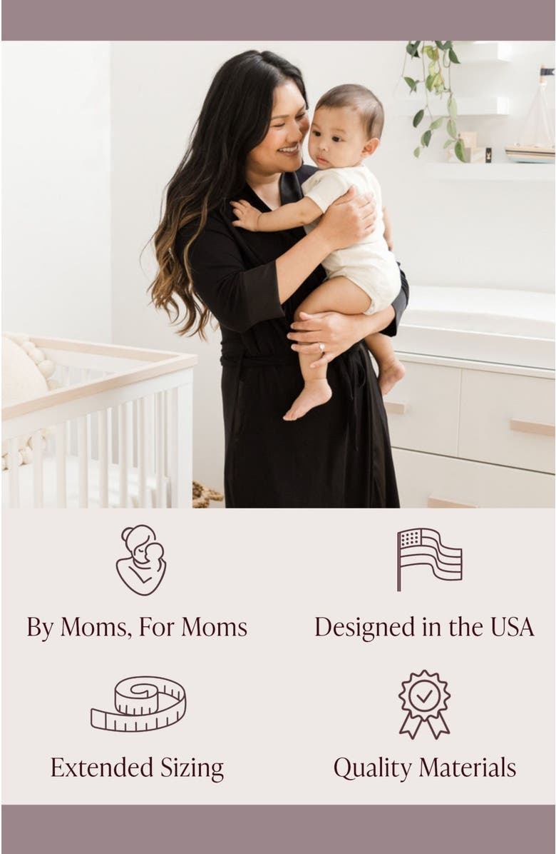 Kindred Bravely Emmaline Robe, Alternate, color, Black