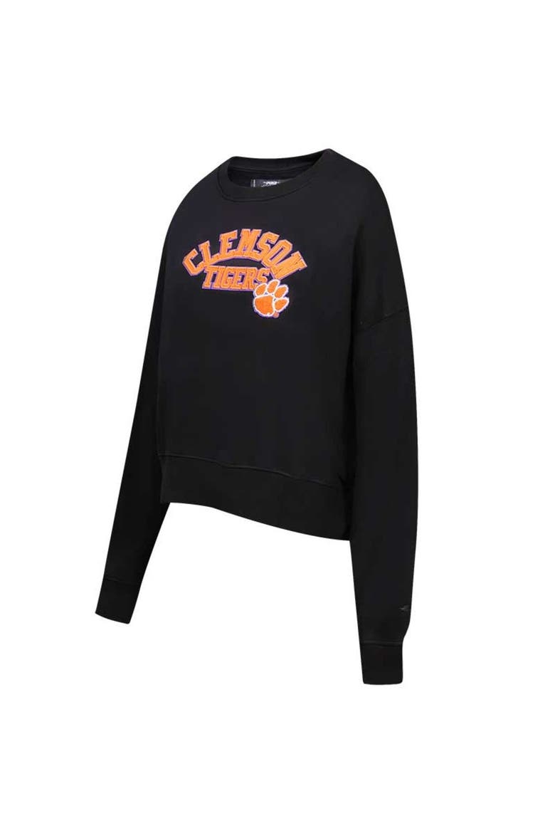 Women's Black Clemson Tigers Classic 3-Hit Pullover Sweatshirt, Alternate, color, Black