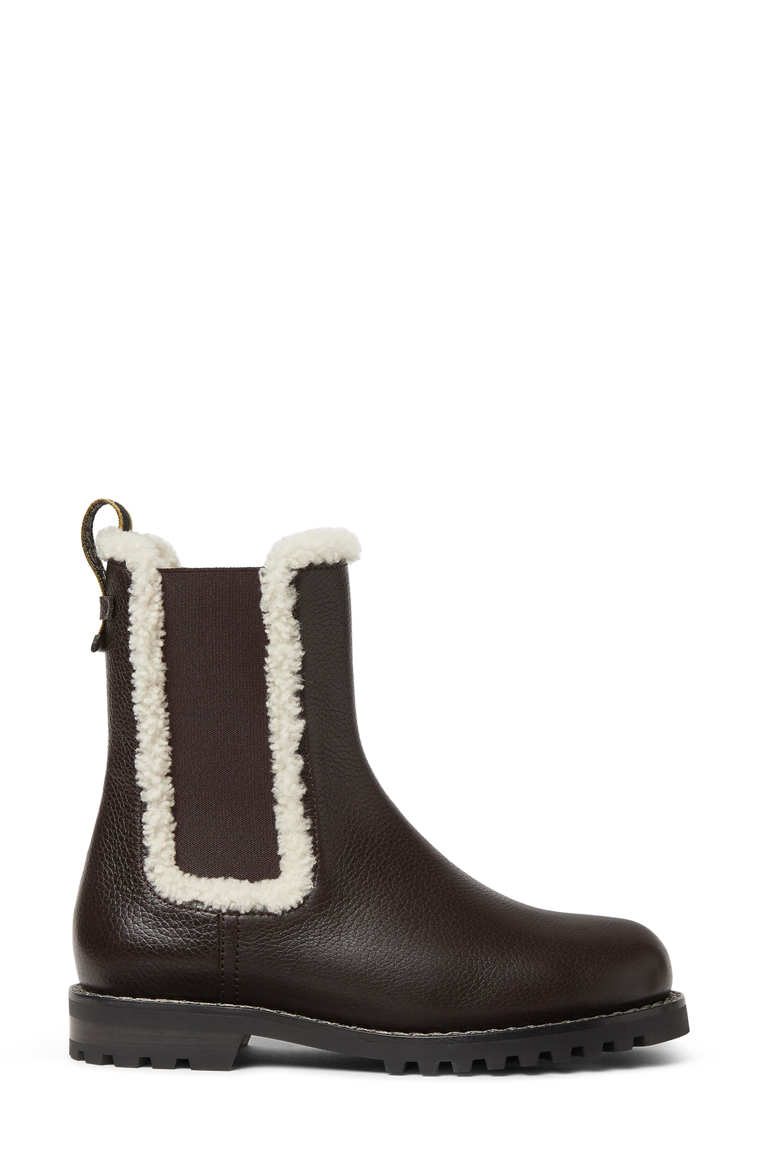 Genuine Shearling Chelsea Boot, Alternate, color, BROWN LATTE