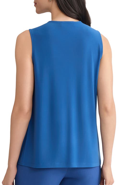 Kasper Drapey Sleeveless Shell Top In Blue