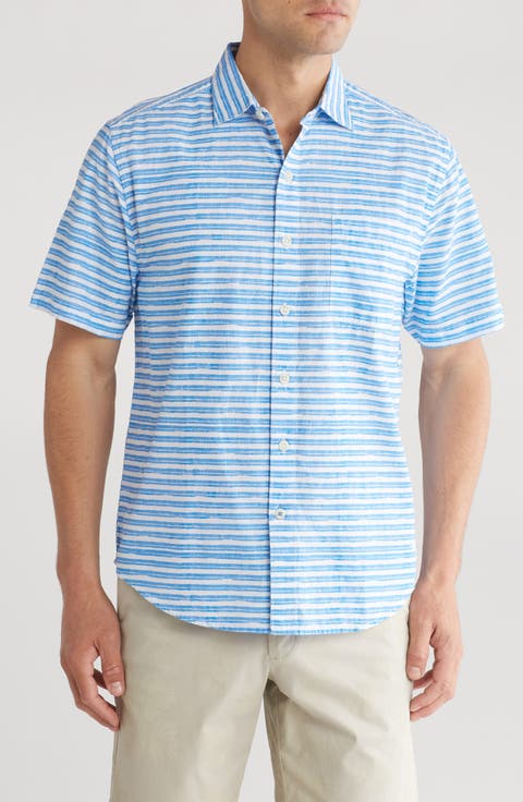 With Passion Stripe Short Sleeve Button-Up Shirt
