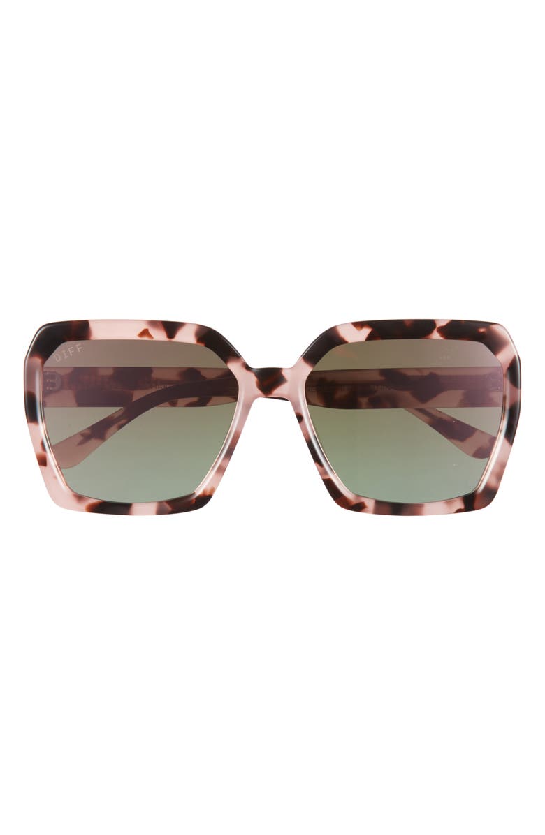 DIFF Sloane 54mm Square Sunglasses, Main, color, Tortoise / Taupe Mirror
