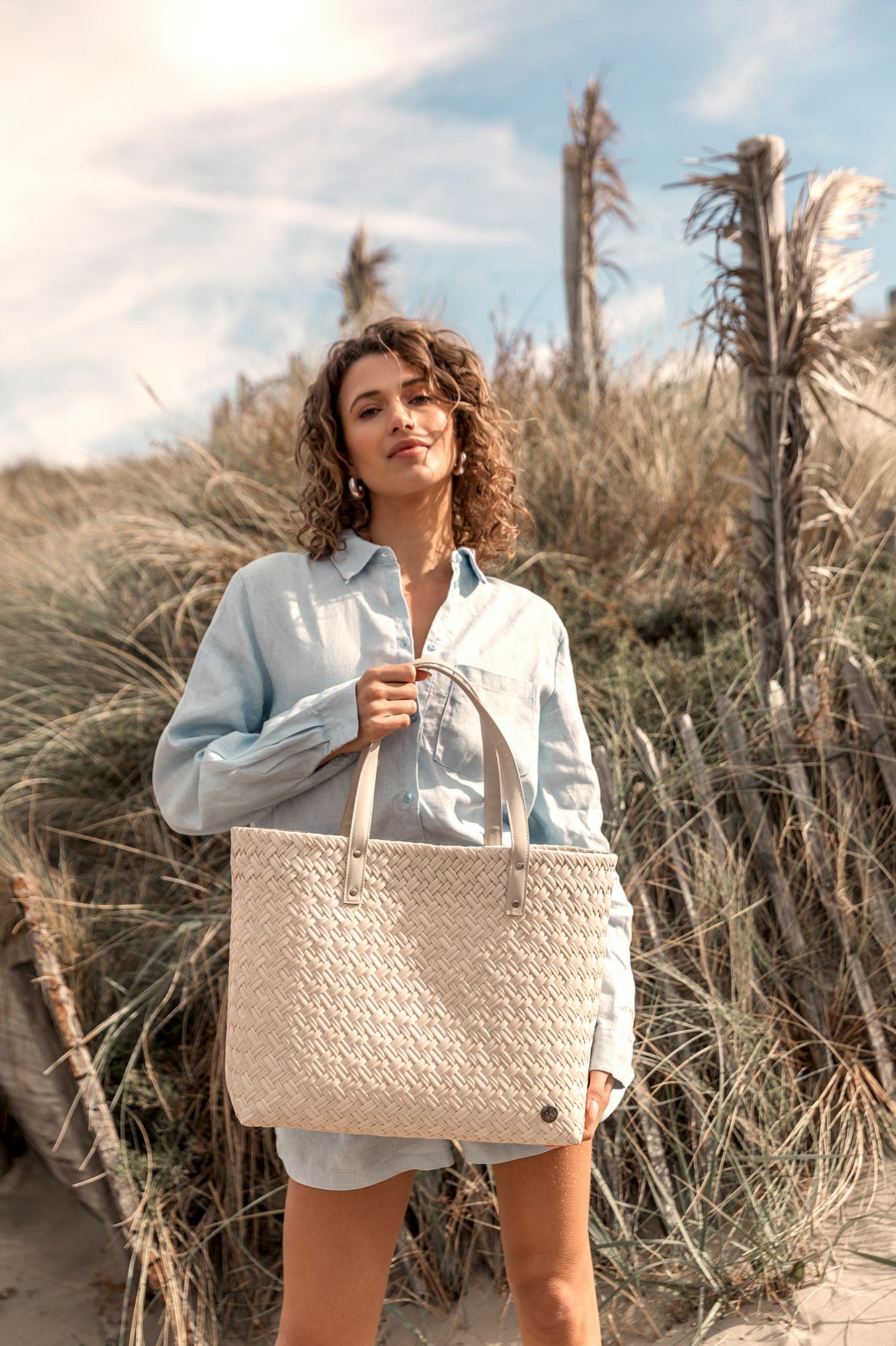 Faye Recycled Plastic Shopper, Alternate, color, Champagne