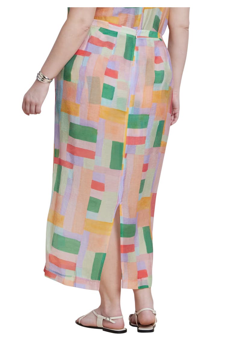 Sheer Printed Organza Skirt, Alternate, color, PAINTED GLASS