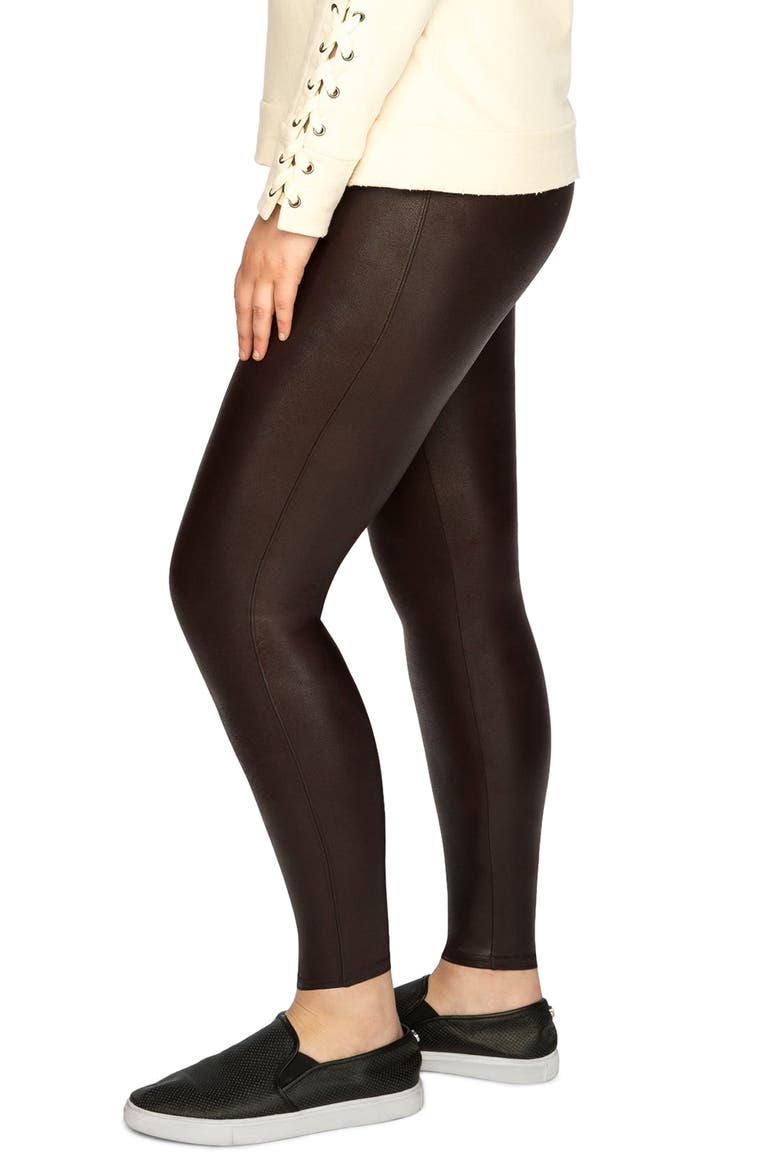 Faux Leather Leggings, Alternate, color, WINE