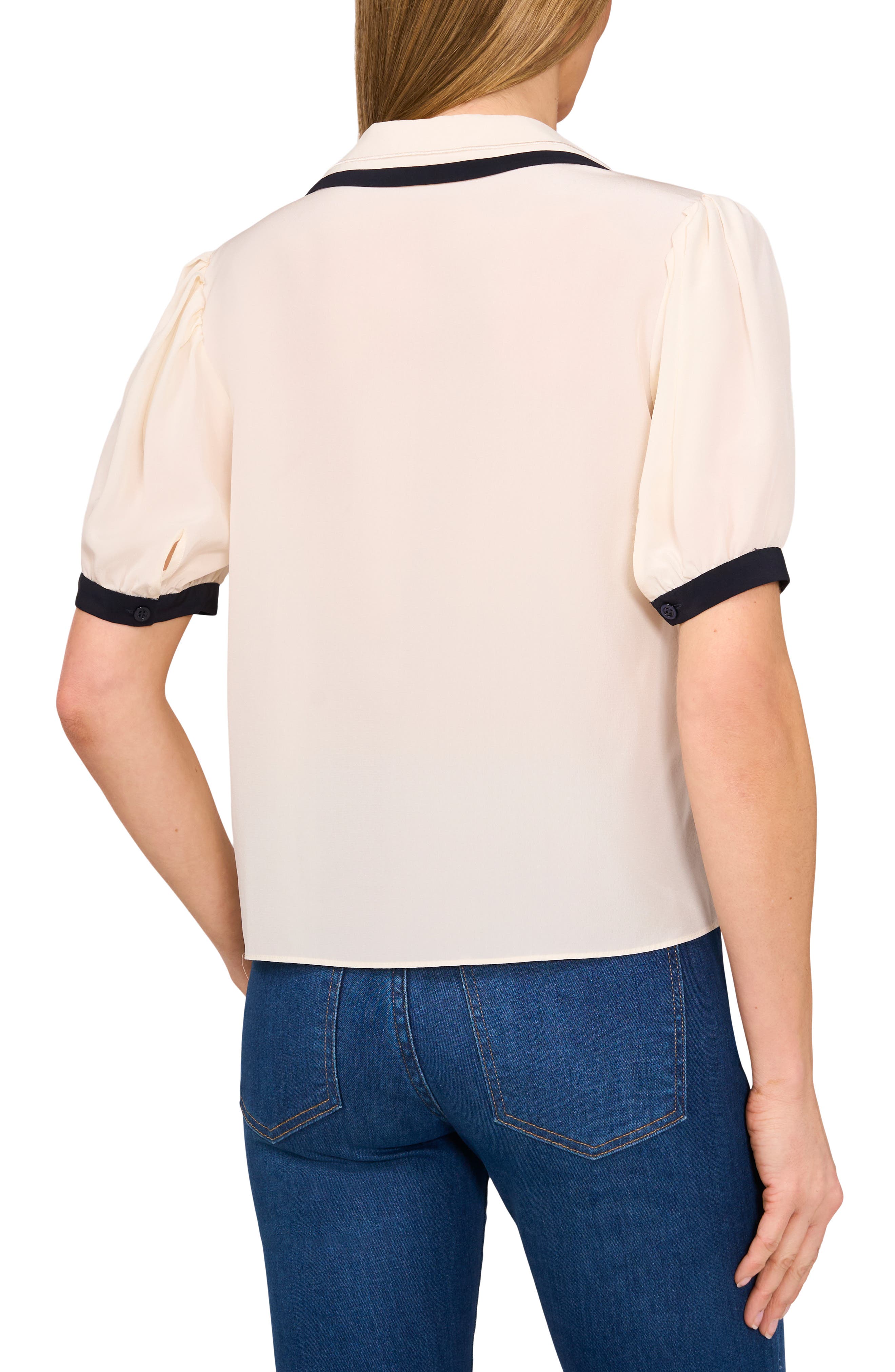 Contrast Trim Georgette Top - image 4