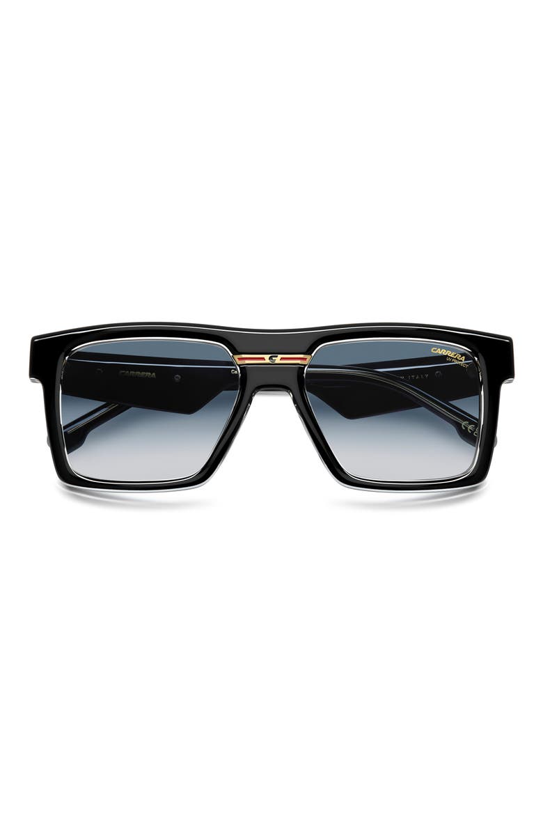 Victory 55mm Gradient Rectangular Sunglasses, Alternate, color, BLACK CRYSTAL/ DK BLUE SF