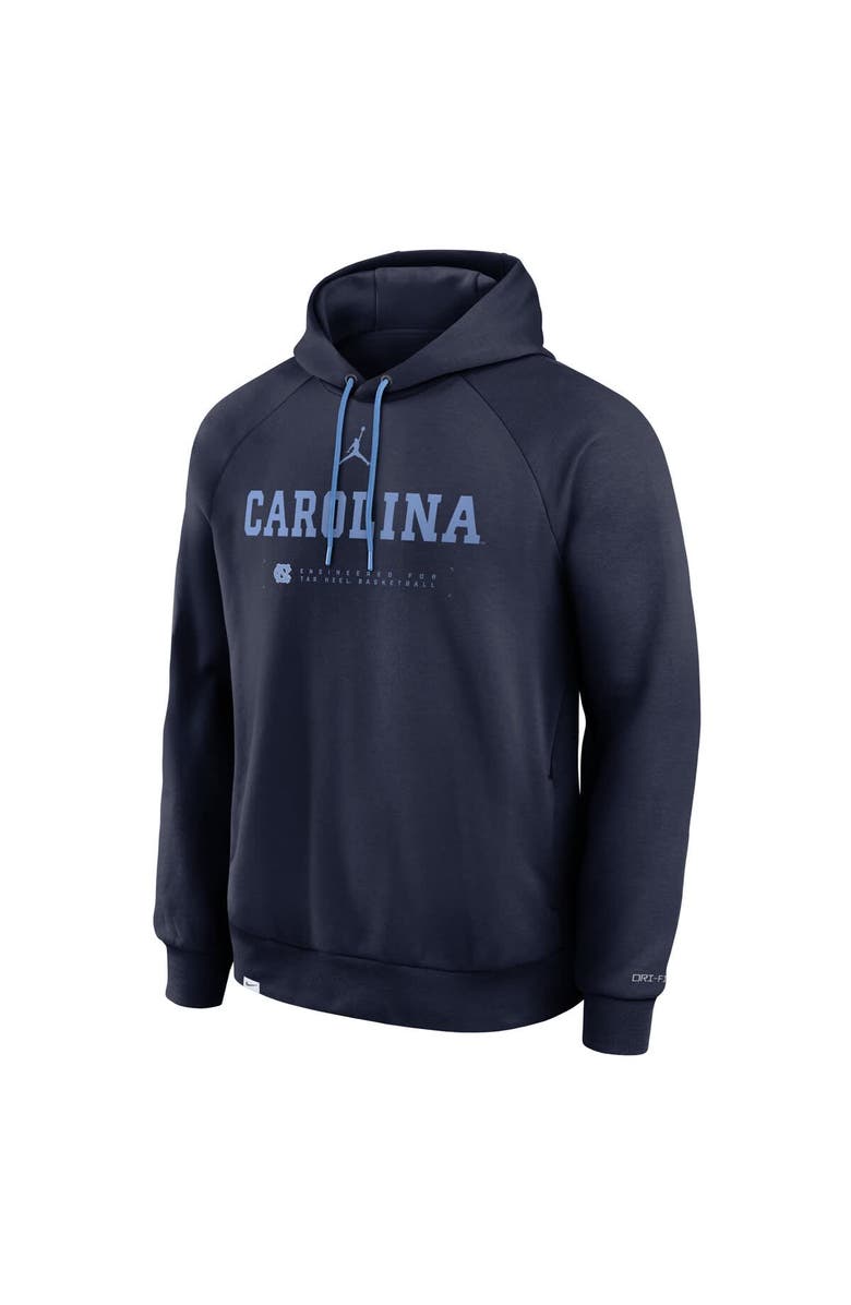 Jordan Brand Men's Jordan Brand Navy North Carolina Tar Heels 2025 Courtside Basketball Practice Raglan Dri-FIT Hoodie, Alternate, color, Navy