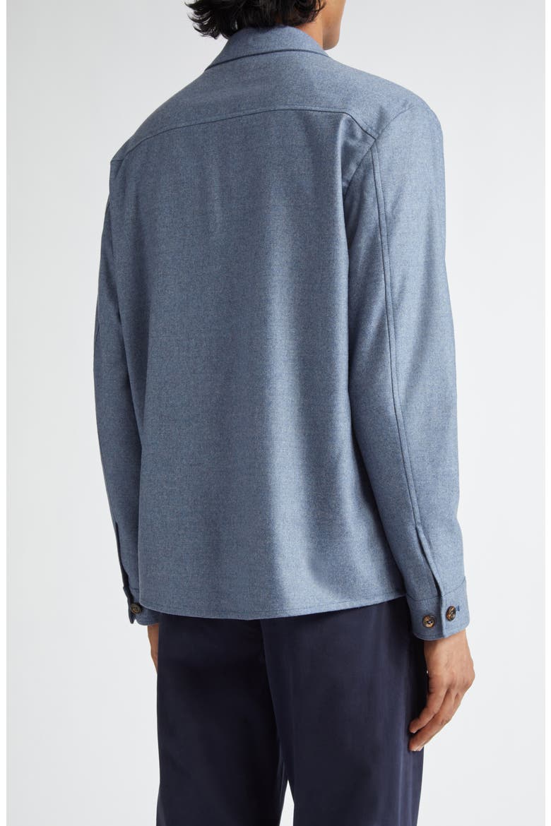 Stretch Wool & Cashmere Button-Up Overshirt, Alternate, color, SKY BLUE
