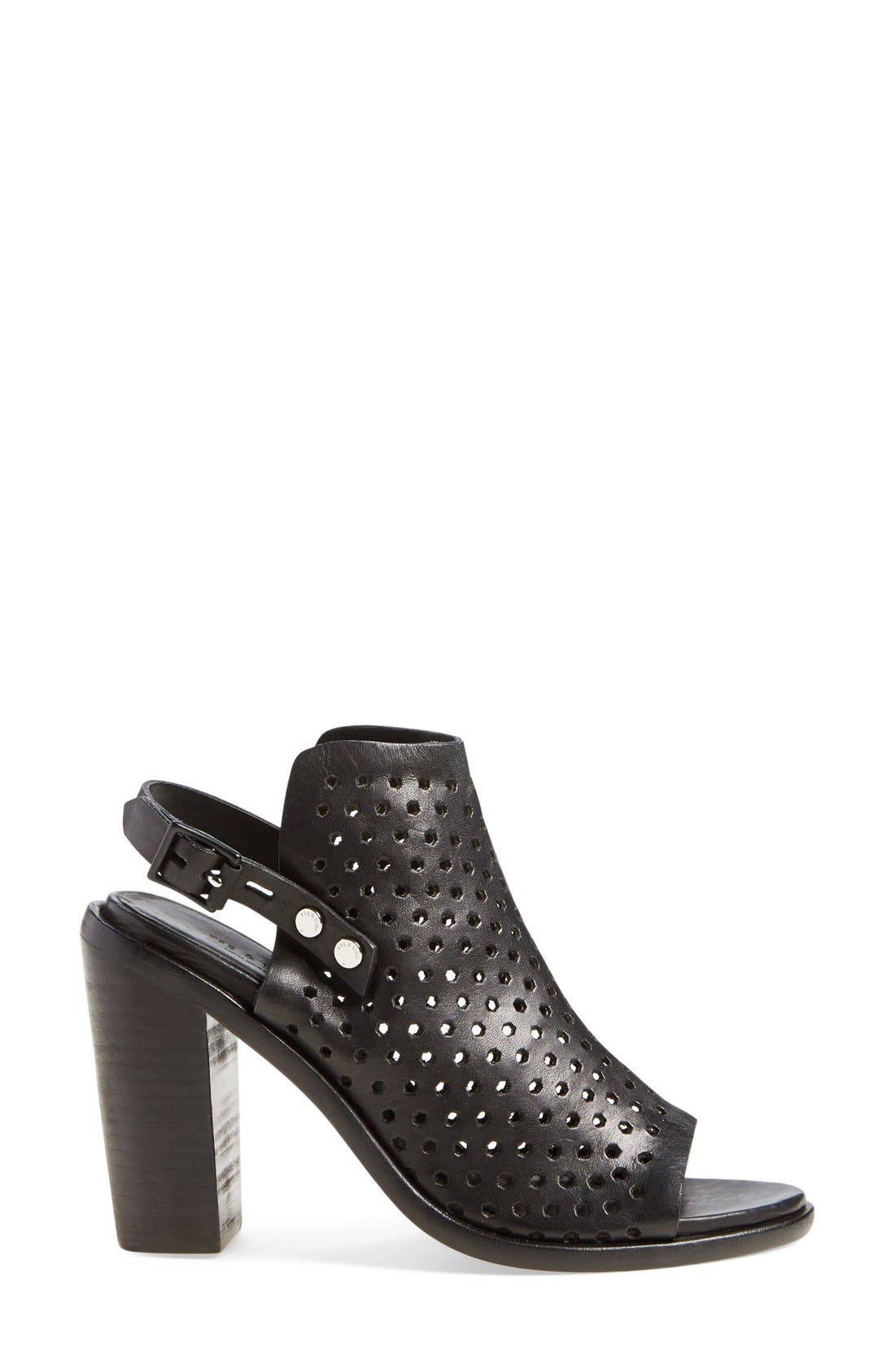 'Wyatt' Perforated Sandal, Alternate, color, BLACK PERFORATED LEATHER