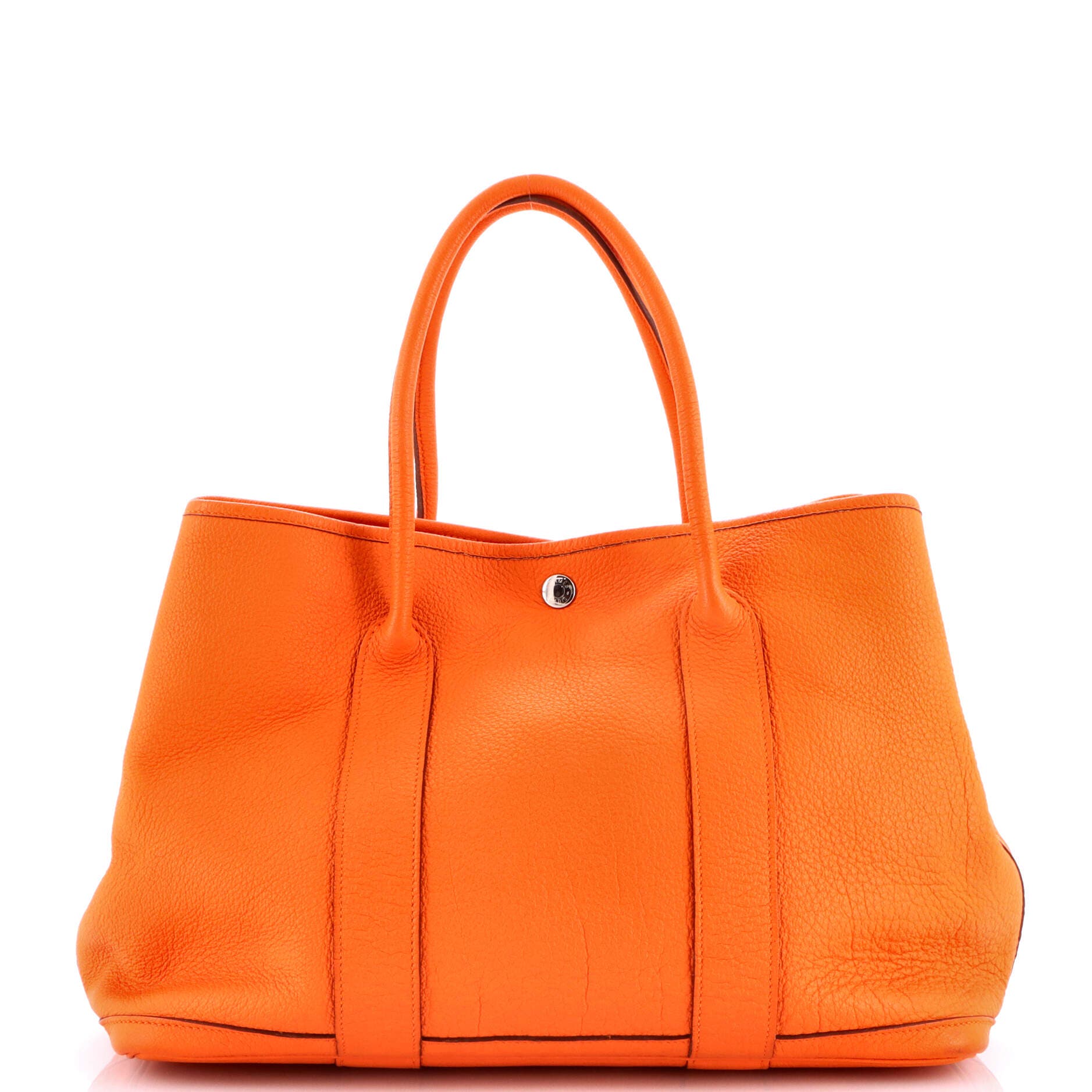 Pre-Owned Hermes Garden Party Tote Leather 36, Main, color, Orange H