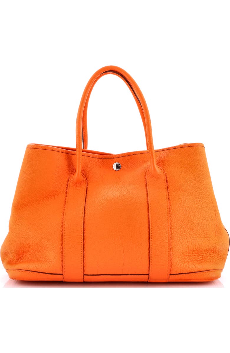Pre-Owned Hermes Garden Party Tote Leather 36, Main, color, Orange H
