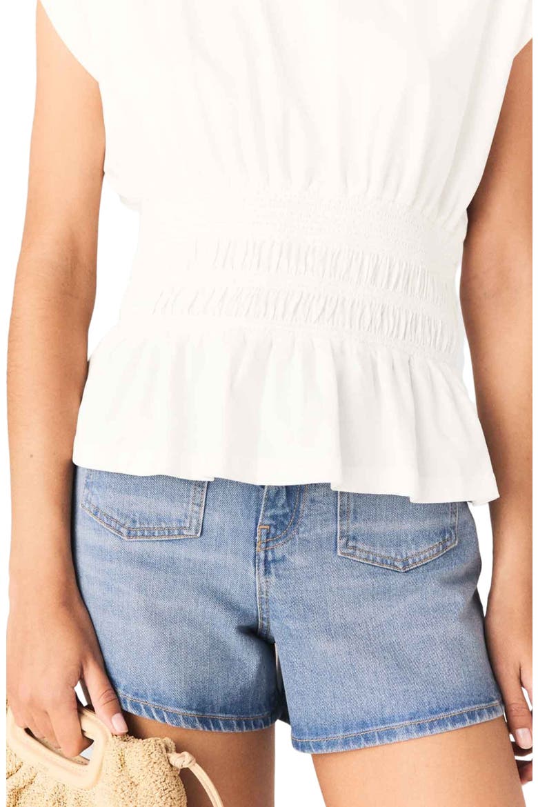 Fitted pleated T-shirt, Alternate, color, White