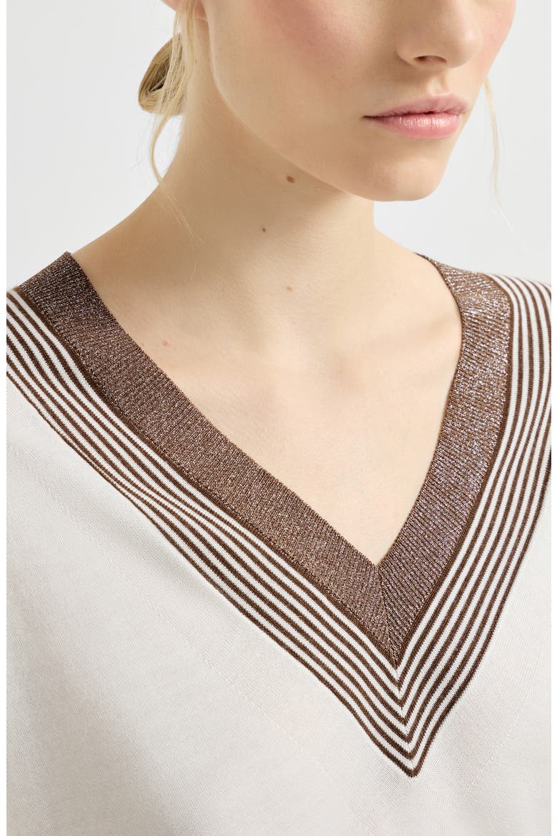 Cashmere and silk lightweight sweater, Alternate, color, White
