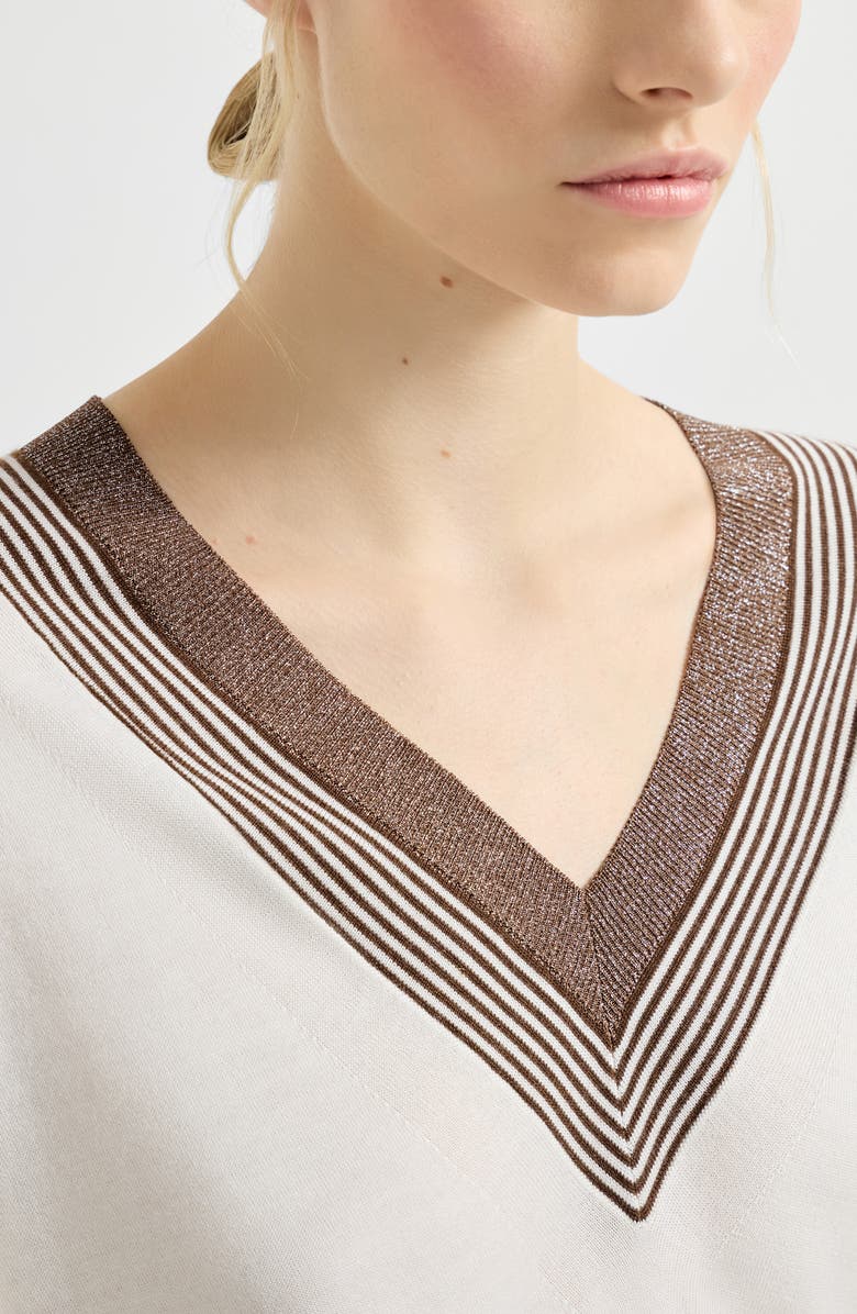 Brunello Cucinelli Cashmere and silk lightweight sweater, Alternate, color, White