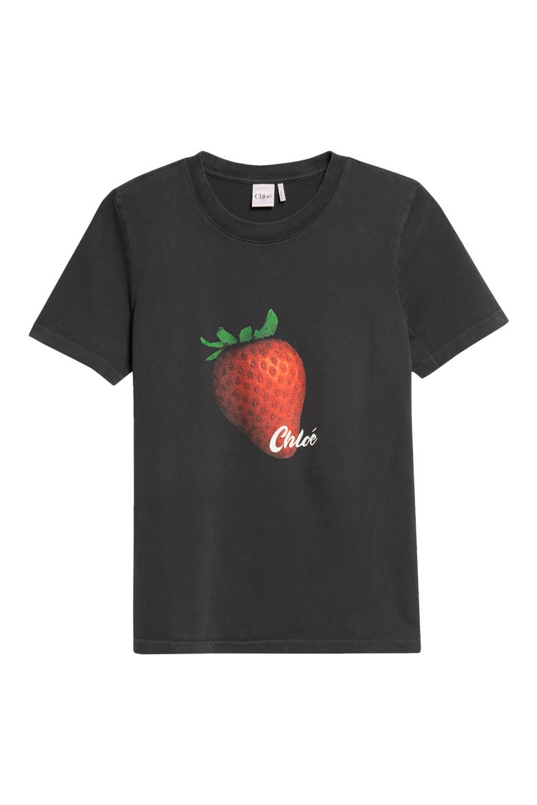 Strawberry Graphic T-Shirt, Main, color, ASH BLACK