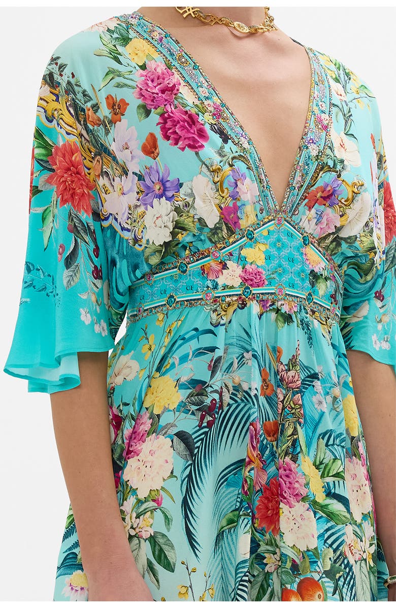 Camilla Short Waisted Dress Gardens Of Queluz, Alternate, color, 