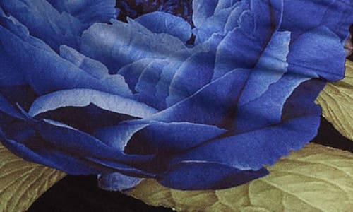 Alice And Olivia Alice + Olivia Delora Floral Print Long Sleeve Minidress In Blue