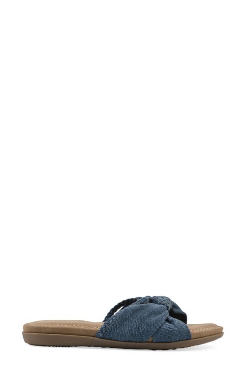 Cliffs By White Mountain Fasha Slide Sandal In Blue Denim Fabric