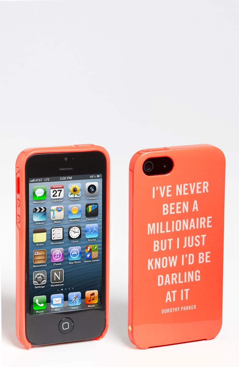 Kate Spade New York 'millionaire quote' iPhone 5 & 5S case, Main, color, 